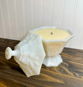 Milk Glass Harvest Grape Candy Dish w Lid - Apple Cinnamon